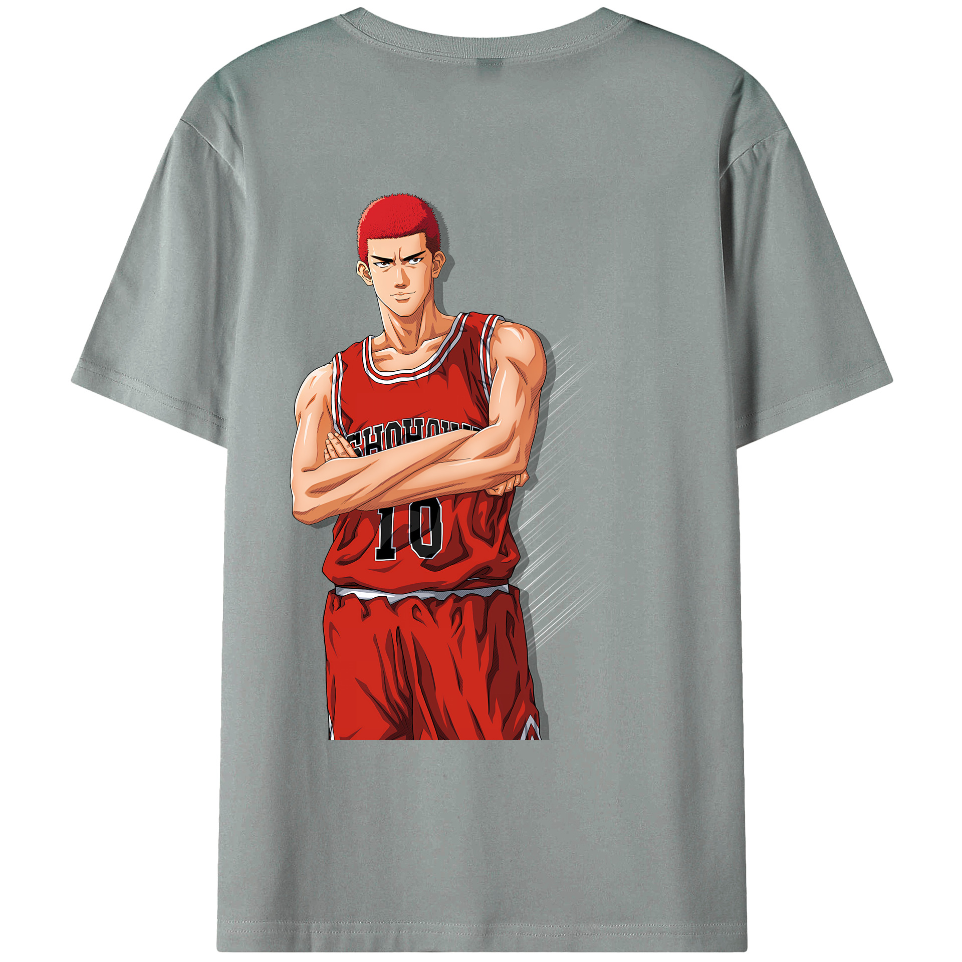 （画像用） SLAM DUNK／スラムダンク 綿100％ メンズ半袖Tシャツ（バックプリント） 通気性